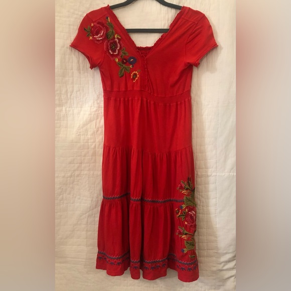 Johnny Was Los Angeles Floral embroidered tiered dress extra small - Picture 7 of 7